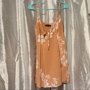 Volcom Floral Mini Dress in Peach and White